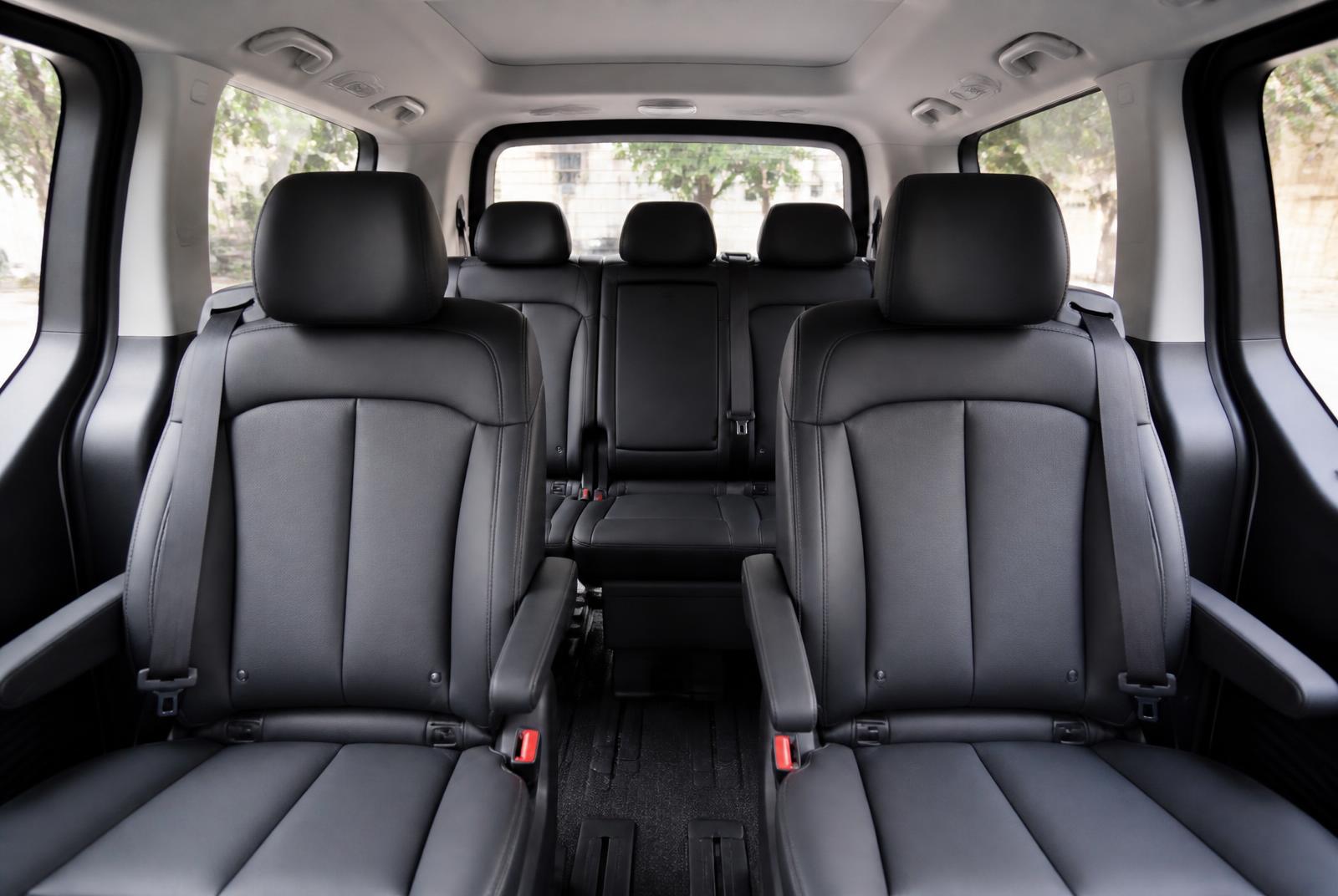 Interior of the Hyundai Staria with leather seats